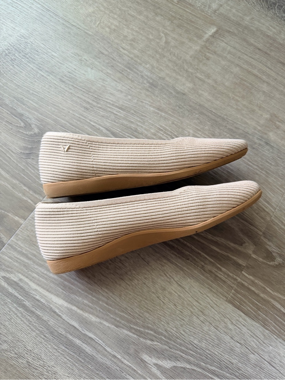Vivaia Women's Beige Slip-On Ballet Flats - Picture 3 of 4